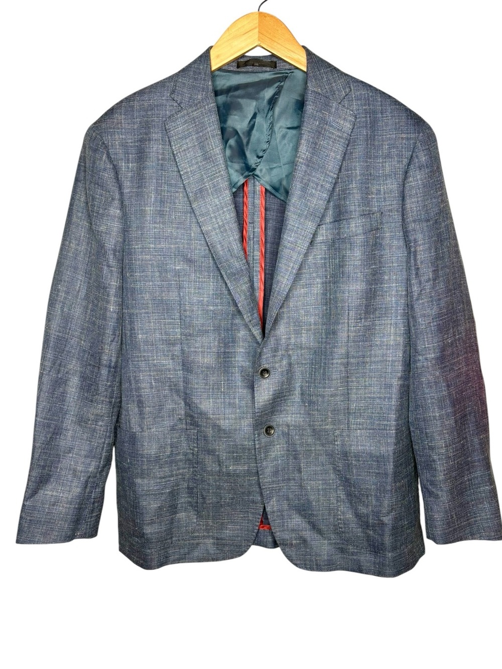 TailoRED Loro Piana Summertime Blazer Mens 44R Wool Silk Linen Blue Gray jacket